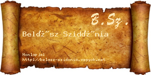 Belász Szidónia névjegykártya